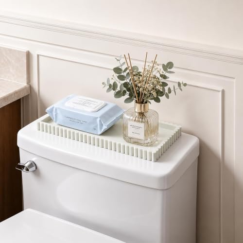 Silicone Bathroom Tray Vanity Tray Kitchen Counter Decor, Medium, Beige