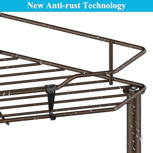 HuggieGems Metal Floor Standing Corner Shower Caddy, Bronze, 4 Tier