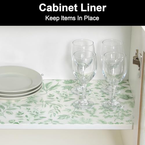 Cooyes Shelf Liner Drawer Liners, Shelf Liners for Kitchen Cabinets, Non Adhesive Cabinet Liner, EVA Waterproof Non-Slip Refrigerator Liners for Kitchen, Drawer（17.5" W x 360" L）