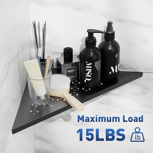 lives Shower Corner Shelf 2 Pack, 10-Inch 304 Stainless Steel, Black Star