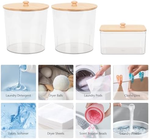Acrylic Laundry Powder Container, 3 Pack