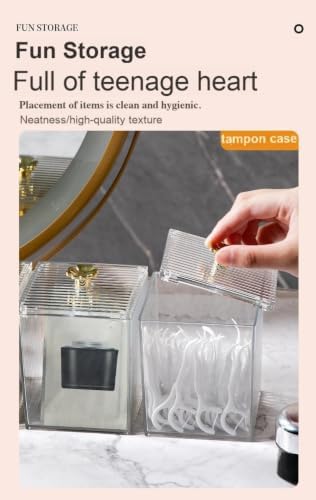 3 Pack Acrylic Qtip Holder Dispenser for Cotton Swabs Balls Pads Floss Picks, Bathroom Canister Storage Organizer, Acrylic Canister Apothecary Jar Set, Makeup Storage Organizer