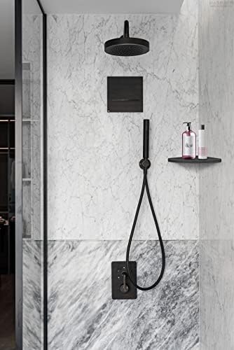 Genuine Marble Corner Shelf for Bathroom Shower Wall, 9"X9"X3/4", Both Sides Polished (ABMT9SHE - Absolute Black)