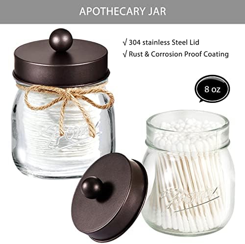 SheeChung 8PCS Mason Jar Bathroom Accessories Set Complete - Bronze