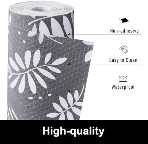Cooyes Shelf Liners for Kitchen Cabinets Waterproof & Oil-Proof Kitchen Cupboard Mats Non-Slip Drawer Mats EVA Material Non Adhesive Fridge Liner for Shelves