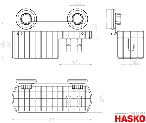 HASKO 2 Pack Shower Caddy Suction Cup with Hooks & Soap holder, Includes 2 Soap Savers, Shower Shelf, Bathroom Storage Organizer, Rustproof Shampoo Holder, Bronze