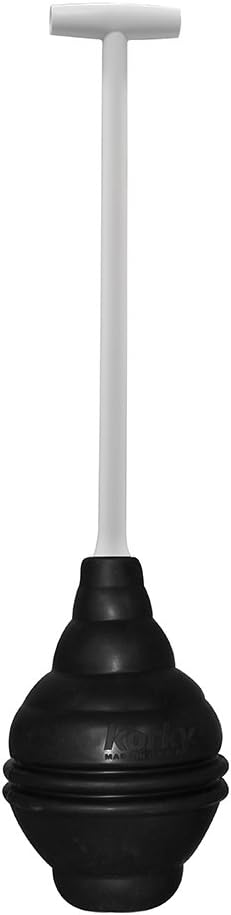 Korky 95-4A Beehive Max Universal Toilet Plunger and Holder - Fits all Old and New Toilets - Powerful Plunge - Easy Grip T-Handle - Made in USA