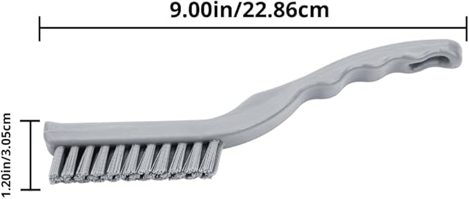 SPARTA Detail Brush Grout Brush, Crevice Brush with Hanging Hole for Bathroom, Kitchens, Countertop, Plastic, 9 Inches, Orange, (Pack of 6)