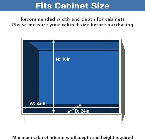 ROOMTEC Pull Out Cabinet Organizer (31½"W x 21½"D),2 Tier Pull Out Storage Shelf Drawer Basket,Sliding Shelves for Base Cabinet Organization in Kitchen, Bathroom, Pantry