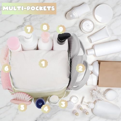 Mesh Shower Caddy Portable - 9 Pockets for College Dorm Room Essential