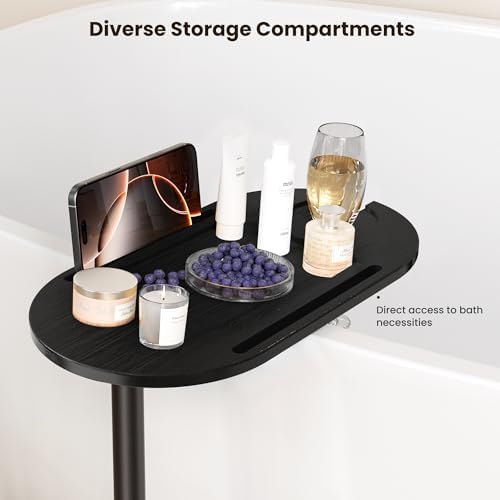 Bathtub Tray Table, Freestanding Bath Side Table Tub Tray Caddy