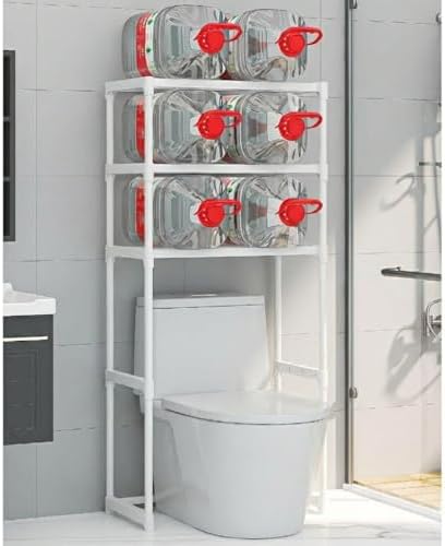 3-Tier Over the Toilet Storage, Metal Bathroom Shelve, Over Toilet Bathroom Organizer Storage Rack, Space Saver Freestanding Shelf for Restroom Laundry Balcony Room
