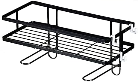Headerbs Over Toilet Bathroom Organizer, Convenient Practical Toilet Shelf for Home (Single Layer Black)