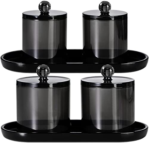 SheeChung Acrylic Vanity Tray, Bathroom Makeup Organizer Countertop, Black