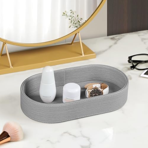 Oval Decorative Desk Valet Tray, Jewelry Dish Bowl Women Men for Keys
