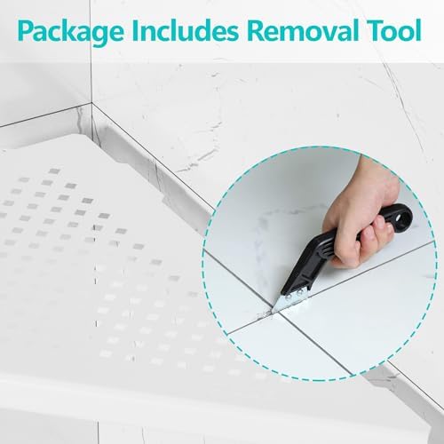 Qeke Corner Shower Shelves, 12” Recessed Tile Shower Shelf White, 1 Pack