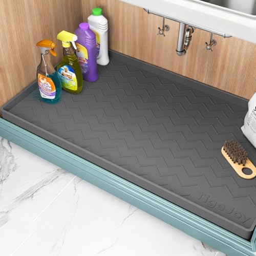 TigeJoy Under Sink Mats for Kitchen Waterproof 19" x 19", Cabinet Liner