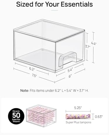 Vtopmart 2 Pack Small Clear Stackable Storage Drawers for Desk, Countertop