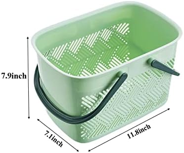 College Shower Caddy, Portable Shower Caddy Bathroom Caddy With Holdes for College Dorm Room Essentials, Garden, Pool, Camping, Gym, Beach, Cleaning Supplies 11.8 * 7.1 * 7.9 inch-Green