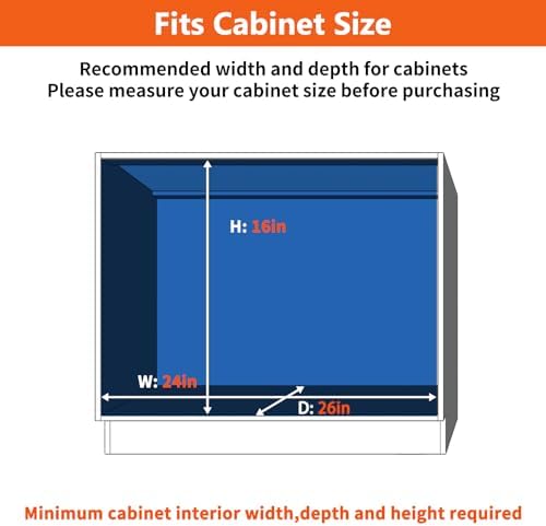 ROOMTEC Individual Pull Out Cabinet Organizer (28½"W x 21½"D), 2 Tier Spice Rack Organizer for Cabinet, Slide Out Drawer Pantry Shelf Organization and Storage for Kitchen Bathroom