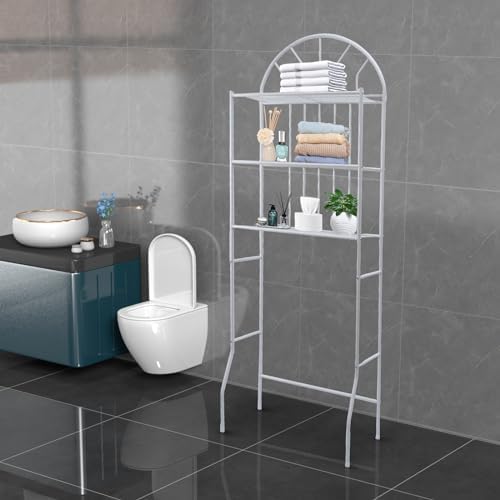 Over The Toilet Storage Rack, 3 Tier Bathroom Space Saver Above Toilet Shelf Rack, Free Standing Bathroom Organizers And Storage Over Toilet, Easy to Assemble, Fit Most Toilet, 24.8x13.4x69.7inch