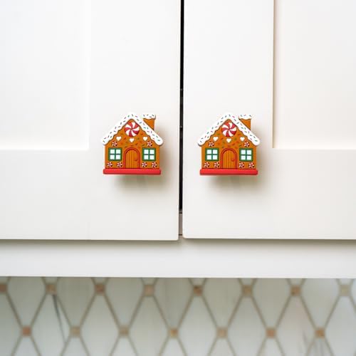 Knobēz 12pk Gingerbread House Decorative Knob Covers - Christmas Ornaments