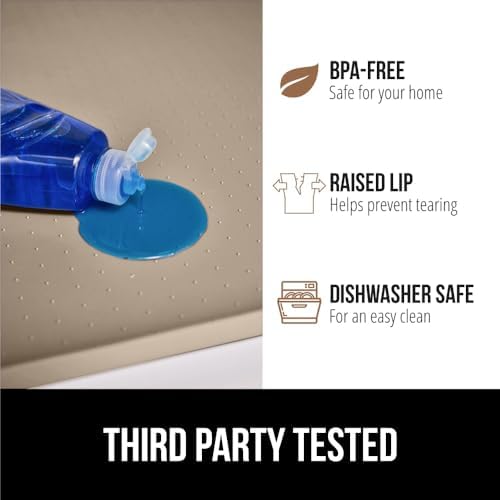 GORILLA GRIP Waterproof Silicone Under Sink Mat, Stay in Place, 31x22 Beige