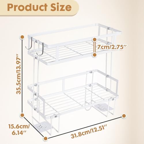 ShellKingdom Over The Toilet Storage Shelf, 2 Tier Toilet Paper Holder Rack