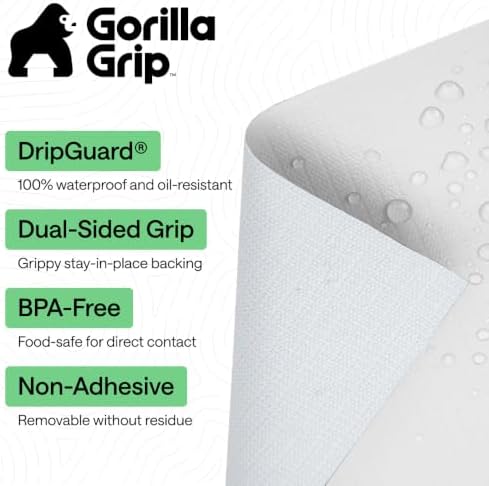 GORILLA GRIP Shelf Liner, Kitchen Drawer Protector, 17.5x240 White