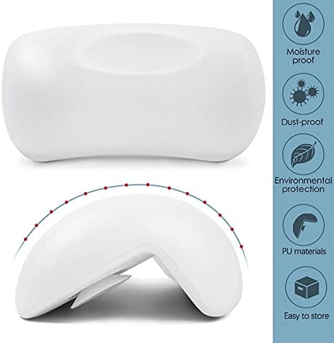 SPA Bath Pillow Non-Slip Bathtub Headrest Soft Waterproof Bath Pillows with Suction Cups Easy to Clean Bathroom Accessories (2pcs)