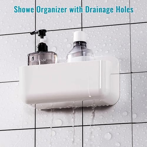 CGBE 2-Pack Cabinet Door Organizer, Self Adhesive Bathroom Shelves, White
