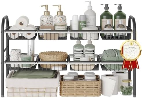 Under Sink Organizers and Storage,Expandable under cabinet organizer Shelf