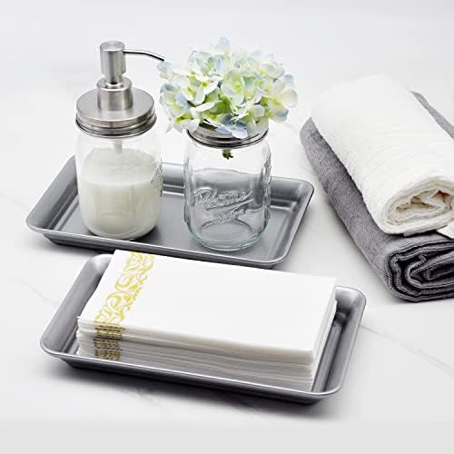 SheeChung Metal Vanity Tray, Bathroom Tray for Perfume Makeup Jewelry