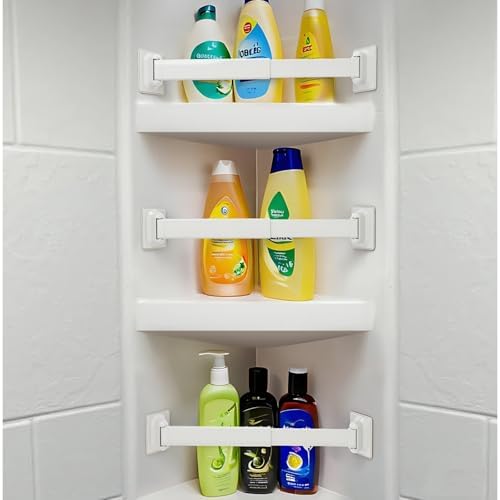 Aluminum RV Shower Corner Storage Bars for Bathroom Organization