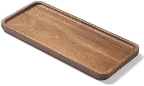 Bathroom Vanity Tray, Bathroom Tray for Counter, Toilet Tank Tray, Wood Bathroom Tray for Organizing and Home Decor (11.8 x 5.1 x 0.8 inch)