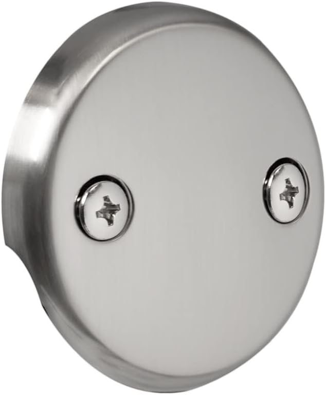 Westbrass Twist & Close Tub Trim Set with Two-Hole Overflow Faceplate, Satin Nickel, D94-2-07