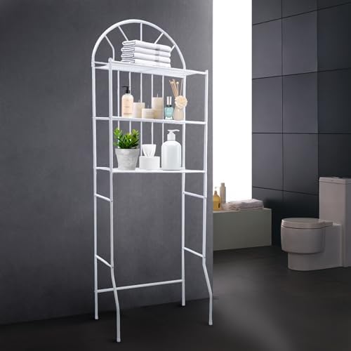 DYRABREST 3-Tier Toilet Storage Rack, Bathroom Shelves Over Toilet, 25.6" W x 13.4" D x 69.7" H, Iron, Modern, Space Saver
