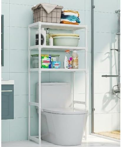 3-Tier Over the Toilet Storage, Metal Bathroom Shelve, Over Toilet Bathroom Organizer Storage Rack, Space Saver Freestanding Shelf for Restroom Laundry Balcony Room