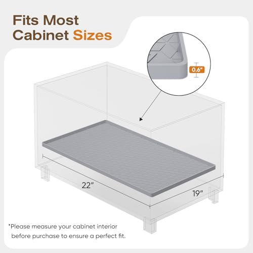 TRZZ Waterproof Under Sink Mat, 22"x19", Drip Tray Shelf Liner, Khaki