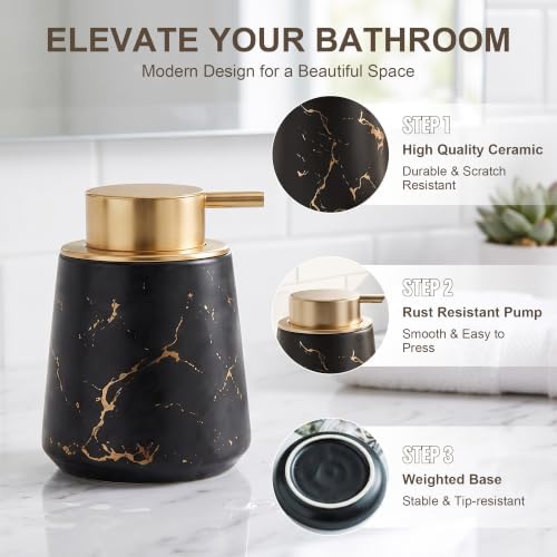 3 Piece Painted Ceramics Bathroom Accessories Set Durable Matte Black