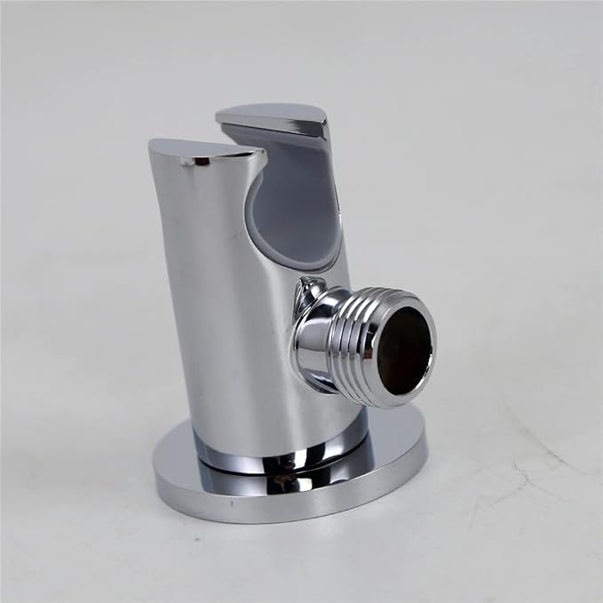 Hand Held Shower Head Holder Hose Connector Shower Wand Holder Wall Mount Handheld Shower Handle Sprayer Holder Shower Hose Adapter Shower Elbow with Spray Head Bracket 1/2 NPT Female Thread Chrome
