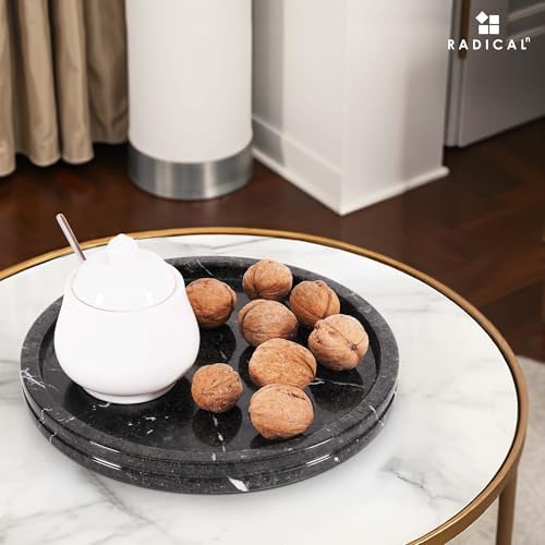 Radicaln Round Marble Tray for Vanity & Bathroom Counter, 10" Serving Tray