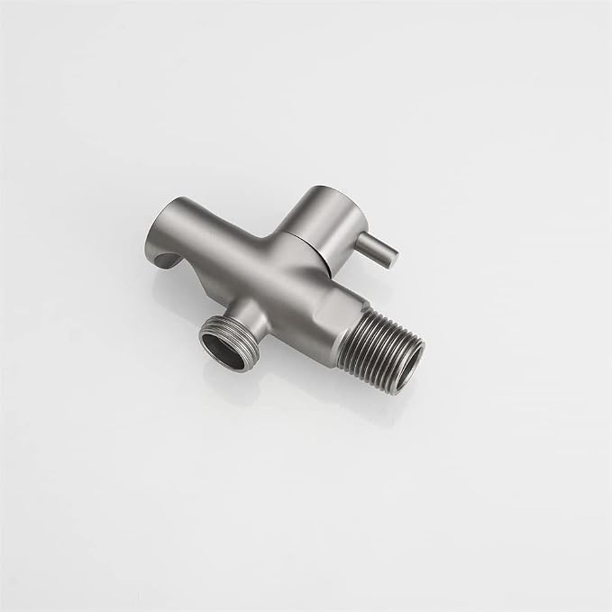 Hand Held Shower Head Holder with Hose Connector Shower Head Shut Off Valve Shower Wand Holder Wall Mount Handheld Shower Handle Sprayer Holder Toilet Bidet Spray Head Bracket Brushed Nickel