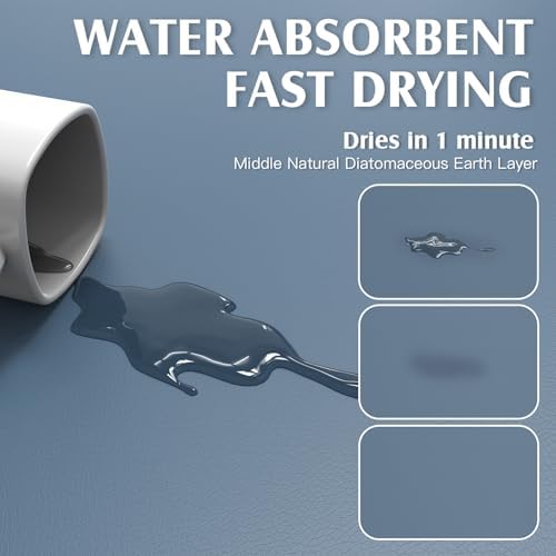 VERIFOST Under Sink Mat for Kitchen, 2 Piece Super Absorbent Undersink Mats for Bottom of Kitchen Sink, 34" X 22" Cuttable Under Sink Liner, Quick-Dry Under Bathroom Sink Mat, Blue