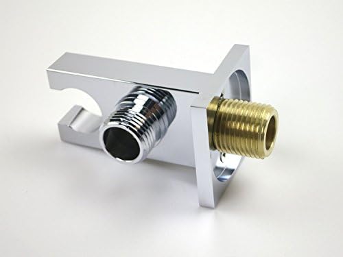 Hand Held Shower Head Holder with Hose Connector Shower Wand Holder Wall Mount Handheld Shower Handle Sprayer Holder Shower Hose Adapter Shower Elbow with Spray Head Bracket Showerhead Holder Chrome