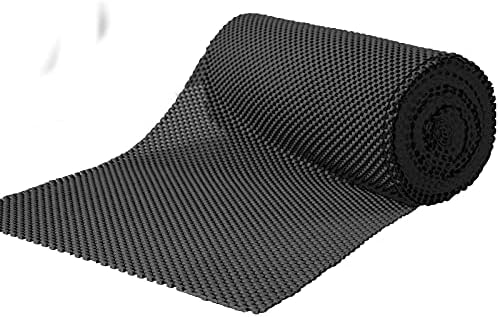 Drawer Shelf and Cabinet Liner, Thick Strong Grip, Non-Adhesive Liners Protect Kitchen Cabinets and Cupboard, Bathroom Drawers, Easy Install, Breathable Mat, 20 Inches x 20 Feet, Black