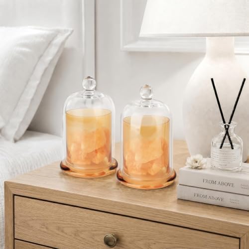 Qtip Holder Glass Apothecary Jars with Lids Bathroom Storage Orange