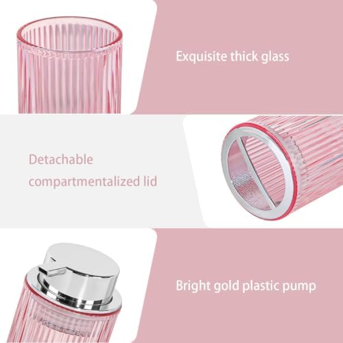 4pcs Pink Glass Bathroom Accessories Set