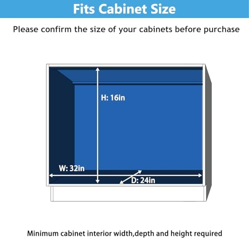 LOVMOR Individual Pull Out Cabinet Organizer, 2 Tier Slide Out Cabinet Drawers, Pots and Pans Organizer and Storage Pantry Shelf for Kitchen (31½" W x 21½" D)
