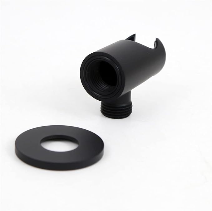 Shower Wand Wall Mount Hand Held Head Holder With Hose Connector for System Faucet Set Handheld Handle Sprayer Bracket Attachment, Hose Adapter Matte Black